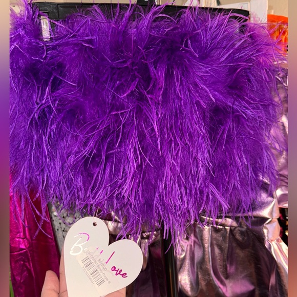 BNWT Buddy Love Feather Fuzzy Top-Purple - Picture 2 of 2